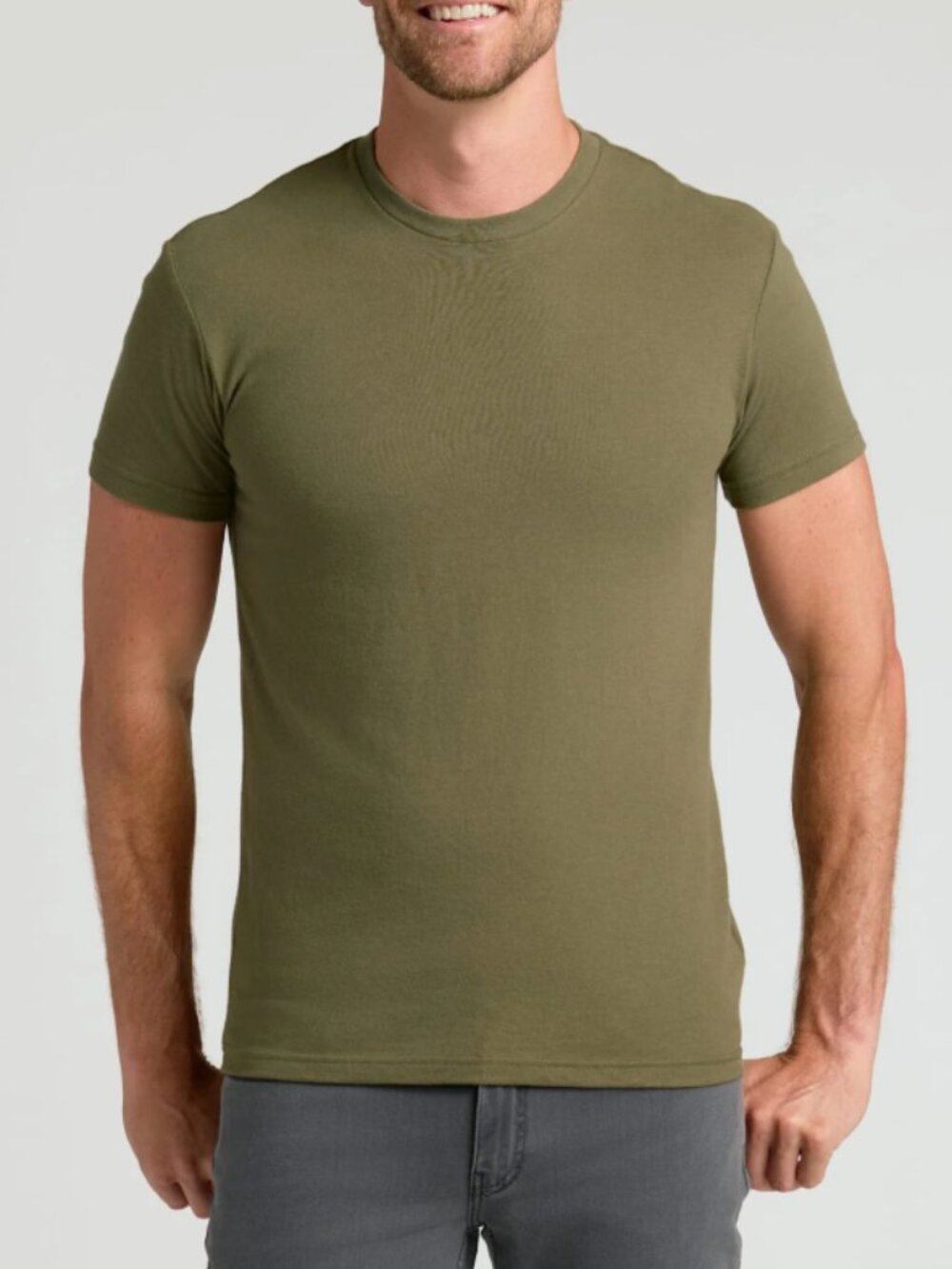 NWT True Classic Crewneck T-Shirt XL Military Green Short Sleeve Cot. Blend Tee - Picture 2 of 4